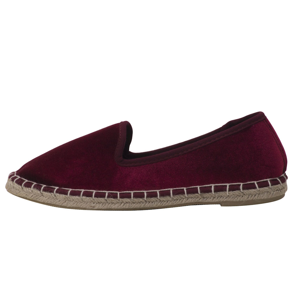 Espadrilles aus Samt Damen Samtschuhe Ballerinas Farbe: Bordeaux, Größe: 37