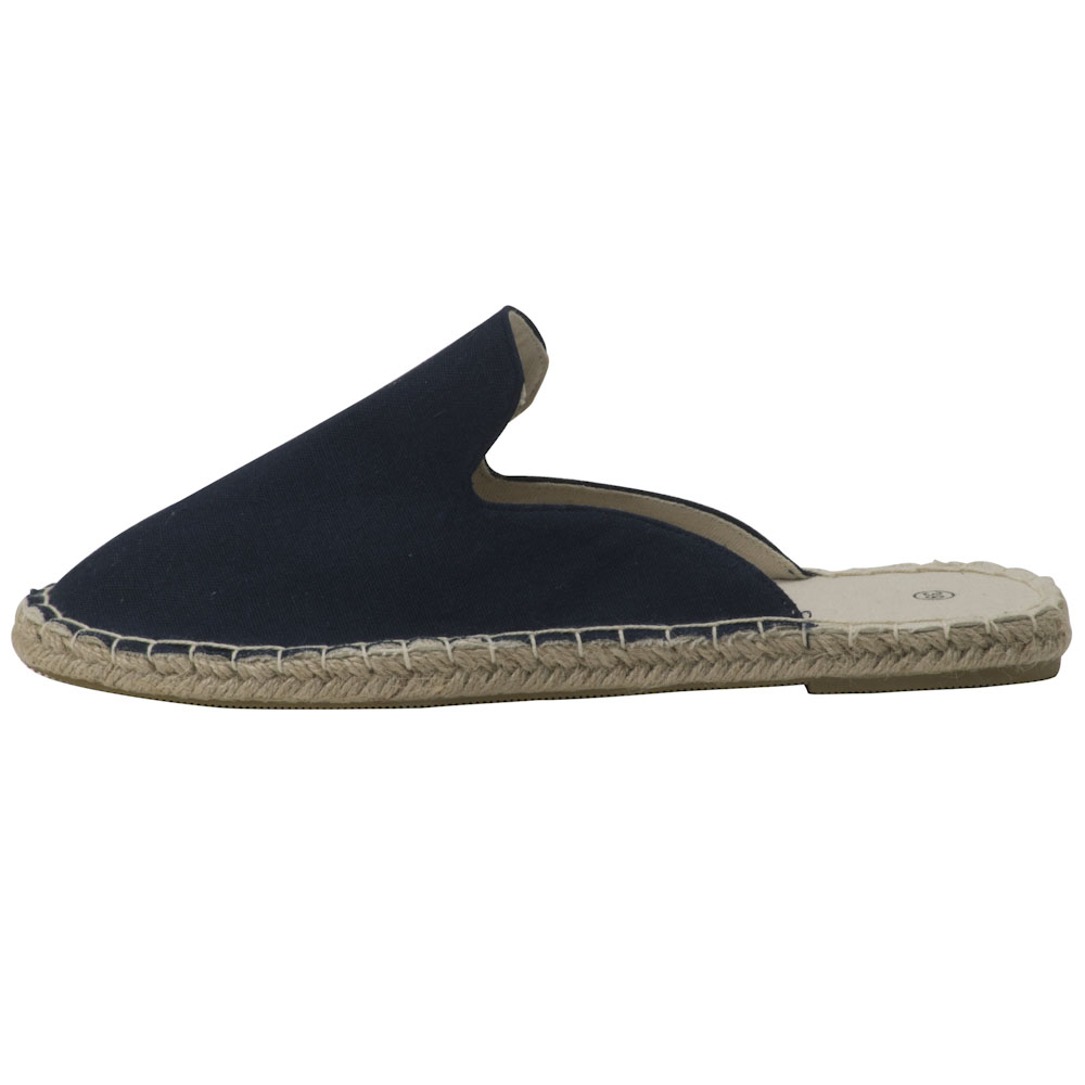 Espadrilles Pantoletten Canvas Slipper Damen Sommerlatschen Farbe: Navy, Größe: 37