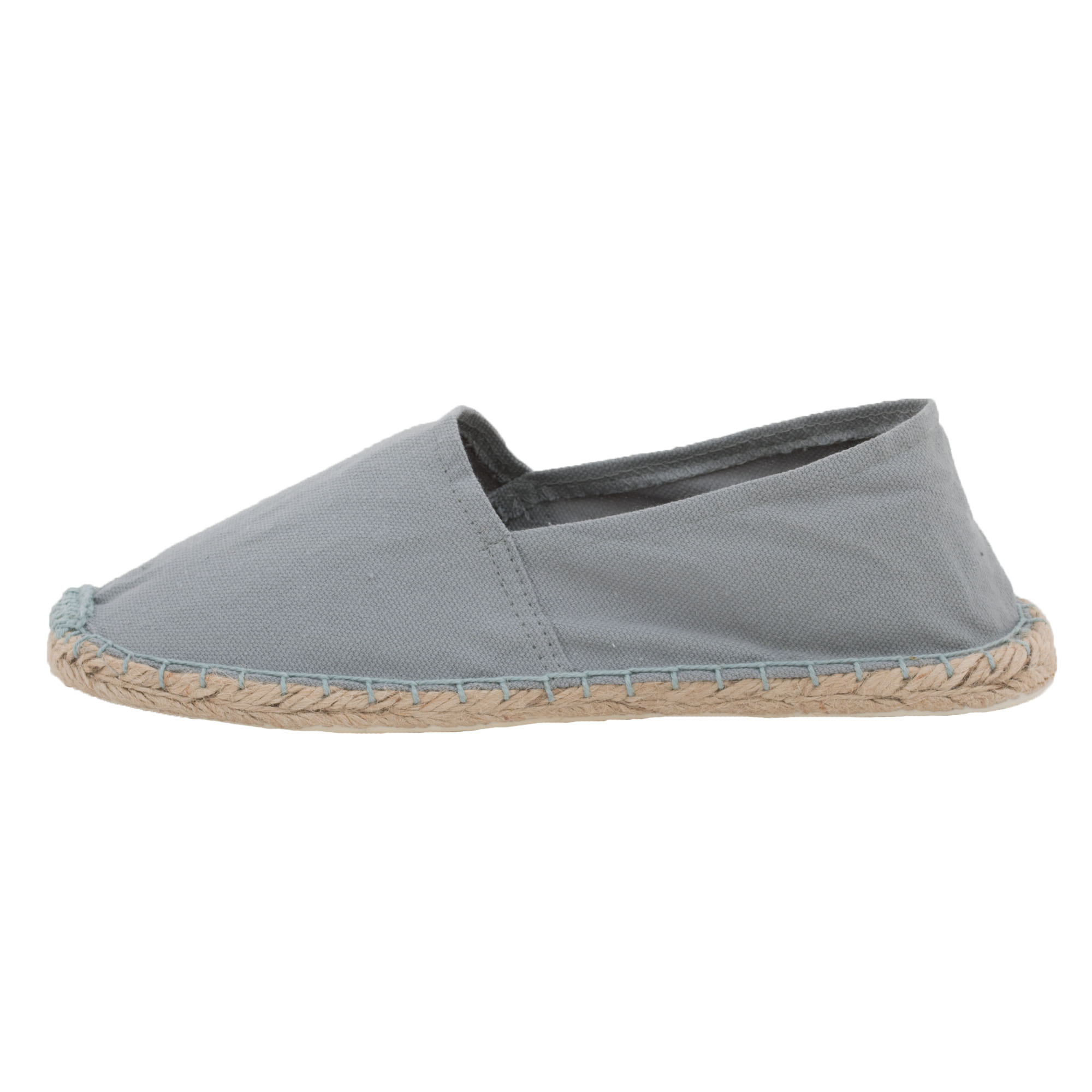 Espadrilles unicolor Canvas Damen und Herren Sommerlatschen Farbe: Grau, Größe: 46