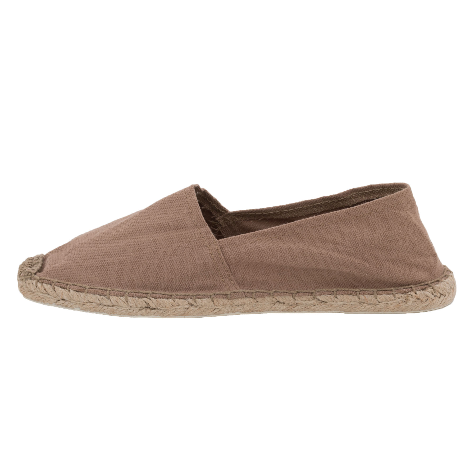Espadrilles unicolor Canvas Damen und Herren Sommerlatschen Farbe: Café au lait, Größe: 46