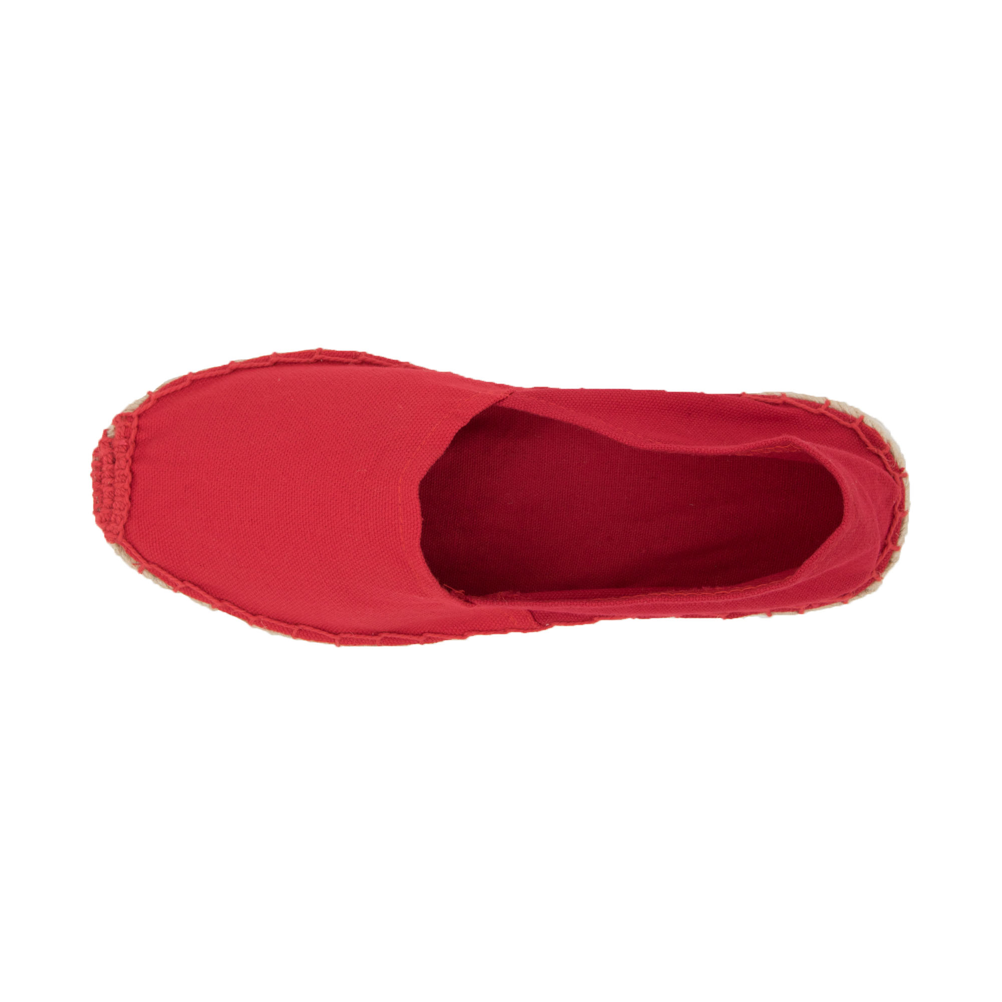 Espadrilles unicolor Canvas Damen und Herren Sommerlatschen Farbe: Rubinrot, Größe: 46
