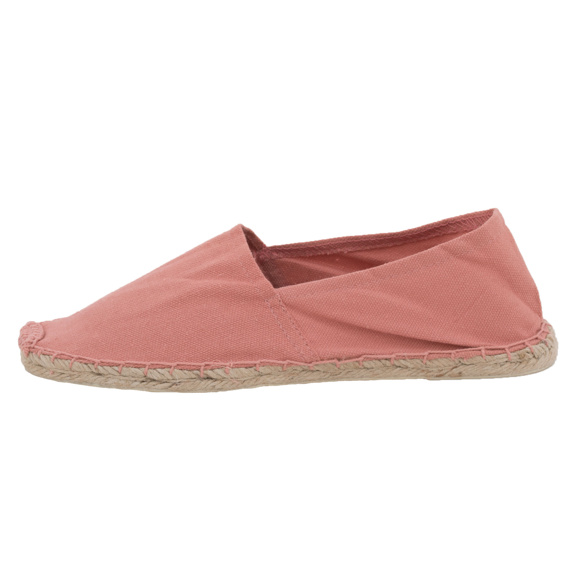 Espadrilles unicolor Canvas Damen und Herren Sommerlatschen Farbe: Beigerot, Größe: 46