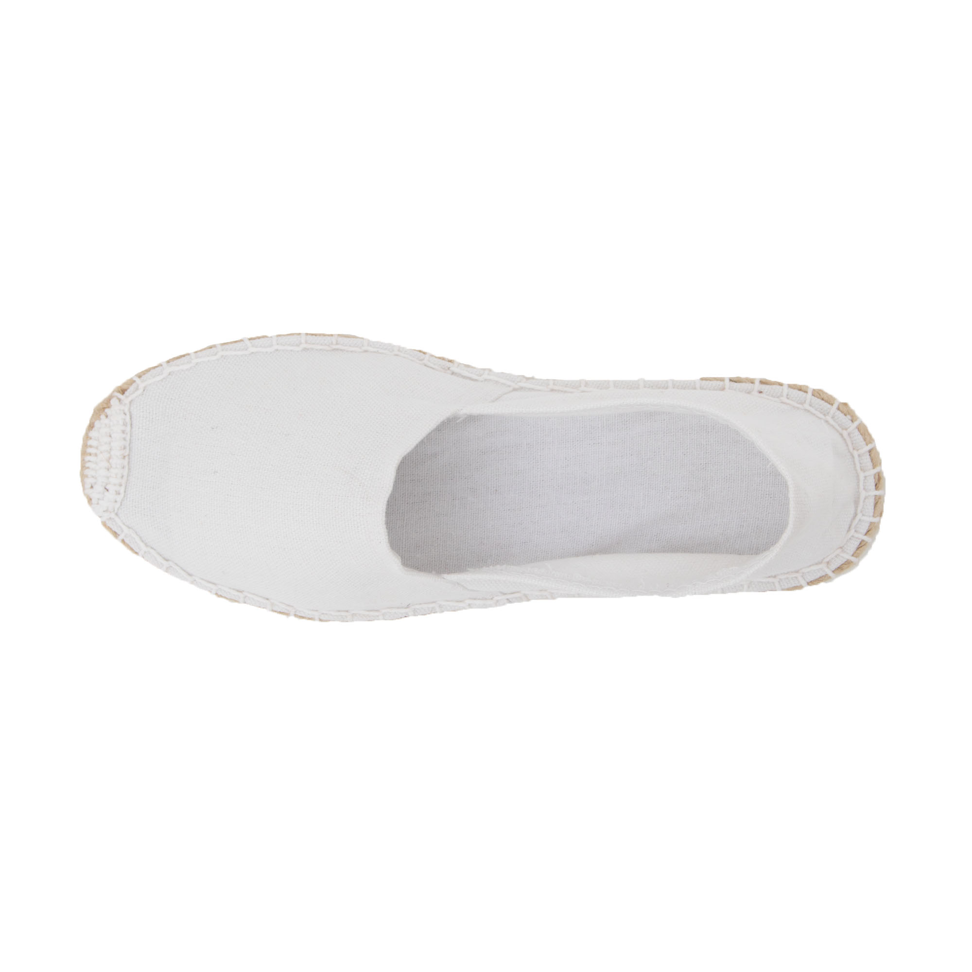 Espadrilles unicolor Canvas Damen und Herren Sommerlatschen Farbe: Weiß, Größe: 44