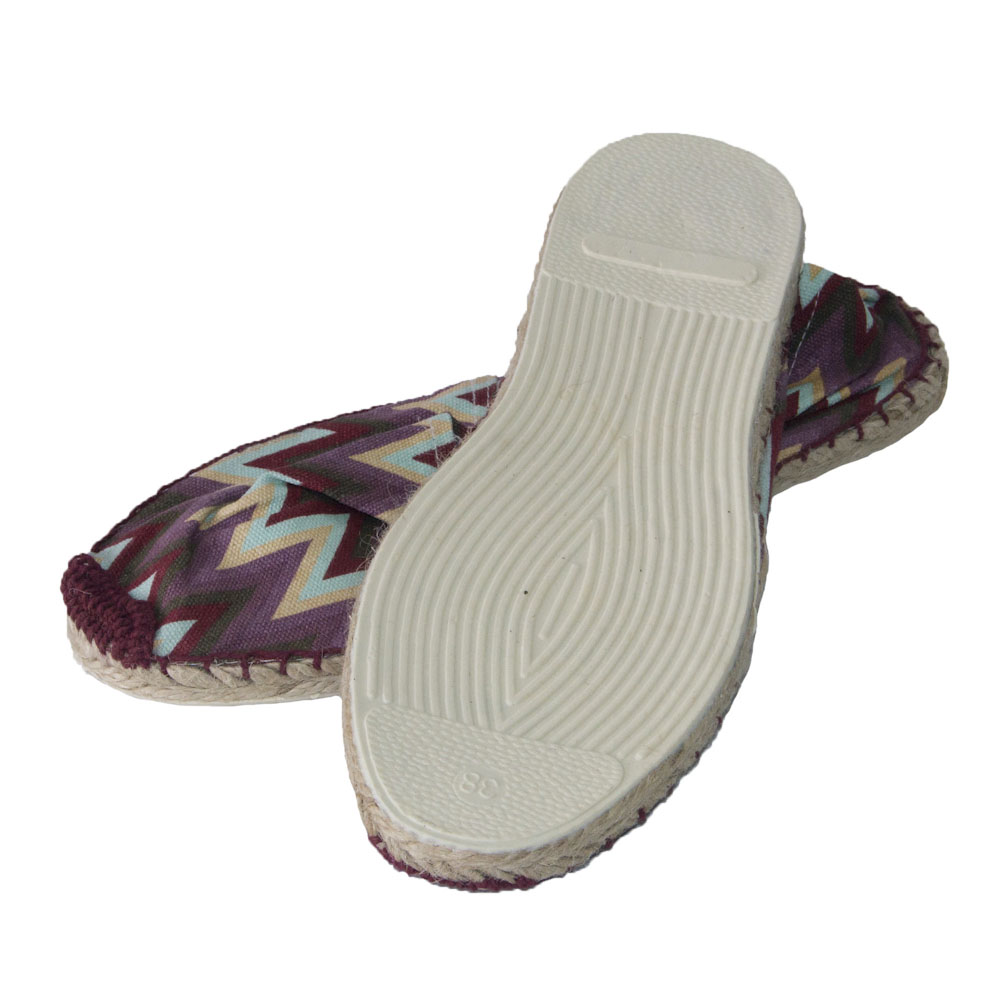 Espadrilles mit Muster - Leo Hawaii Sterne Blumen Canvas Sommerlatschen Muster: Zick-Zack-Streifen, Größe: 42