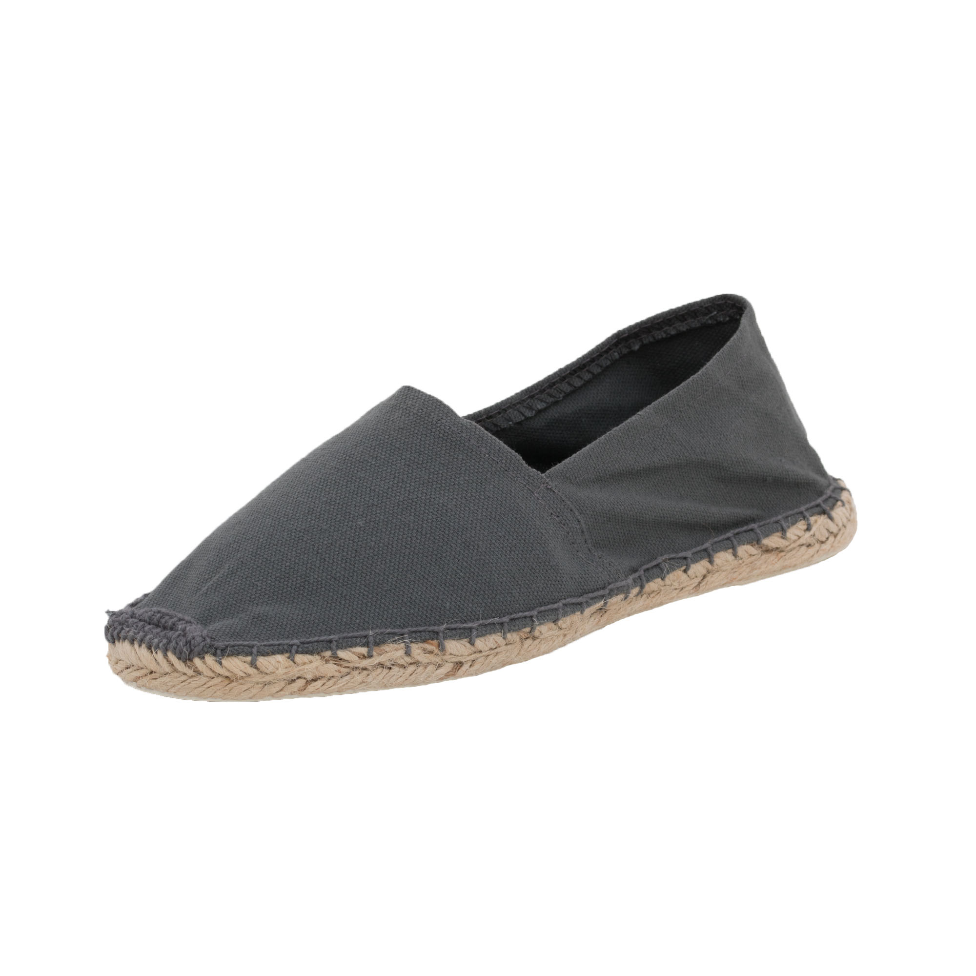 Espadrilles unicolor Canvas Damen und Herren Sommerlatschen Farbe: Dunkelgrau, Größe: 46