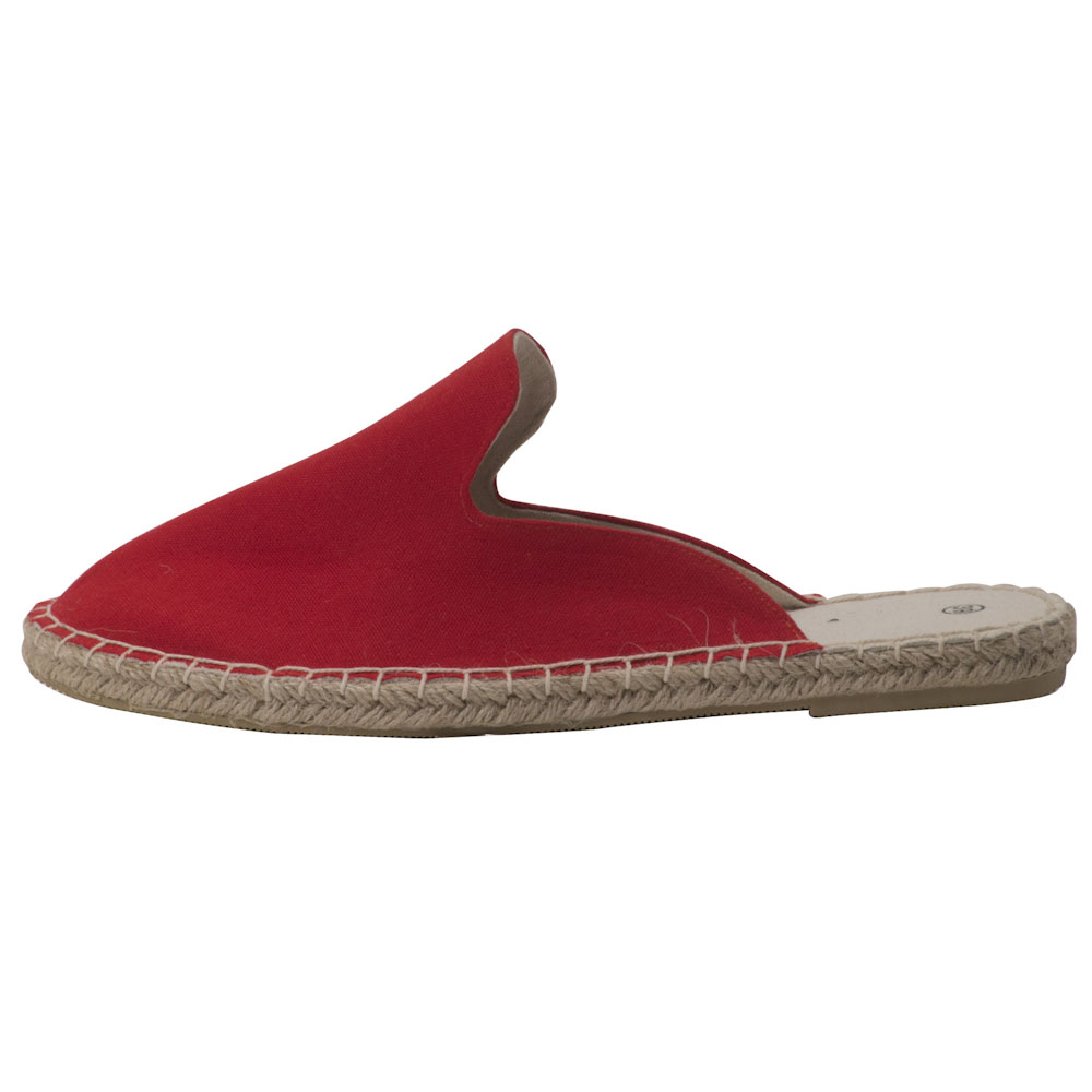 Espadrilles Pantoletten Canvas Slipper Damen Sommerlatschen Farbe: Rot, Größe: 42
