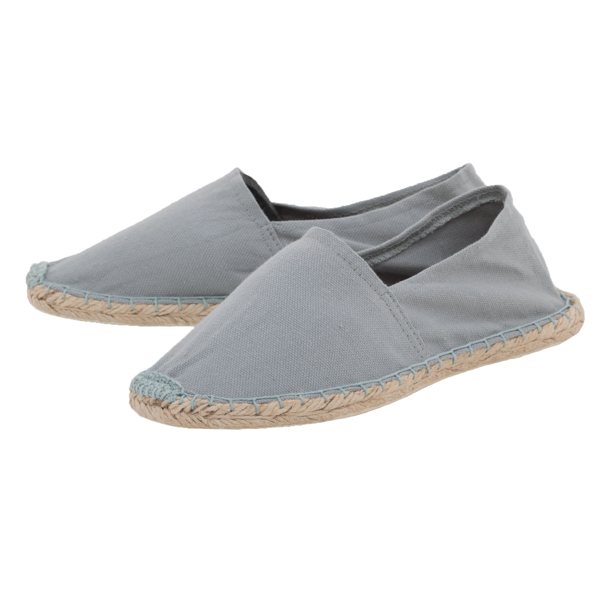 Espadrilles unicolor Canvas Damen und Herren Sommerlatschen Farbe: Grau, Größe: 46
