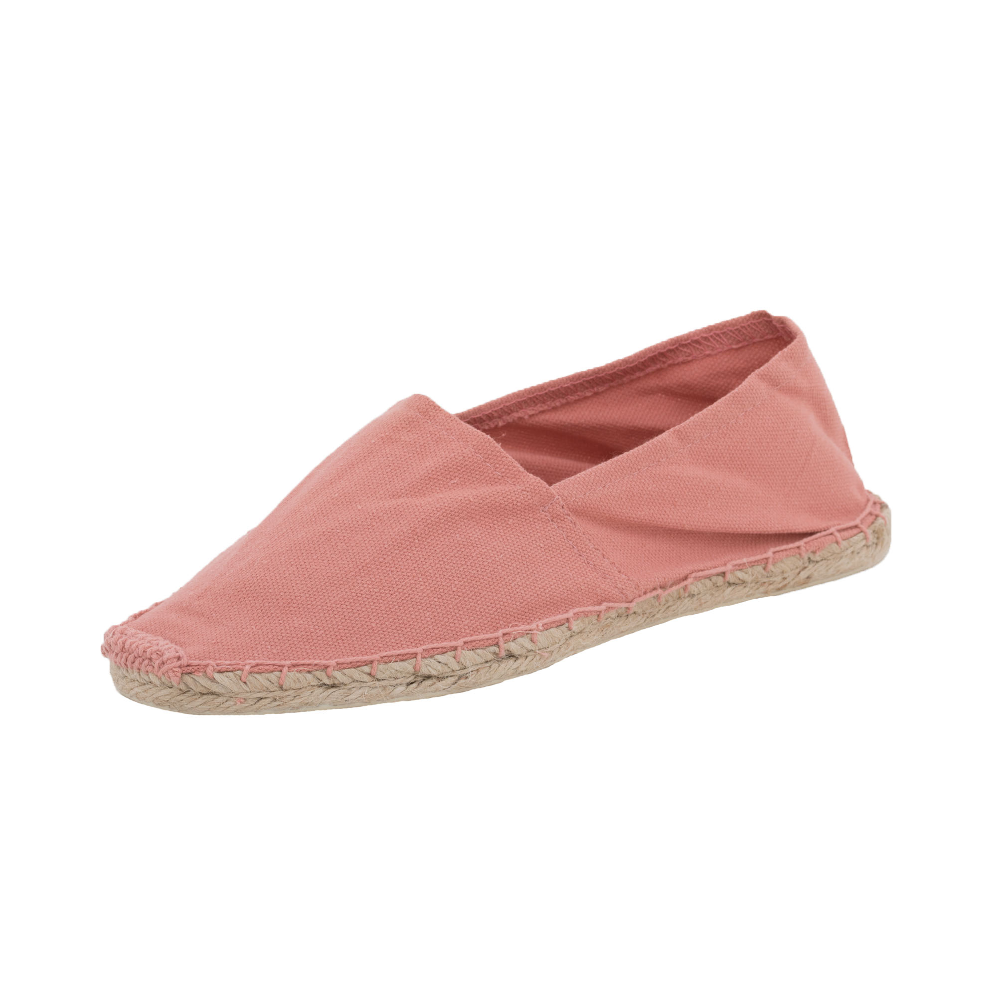 Espadrilles unicolor Canvas Damen und Herren Sommerlatschen Farbe: Beigerot, Größe: 46
