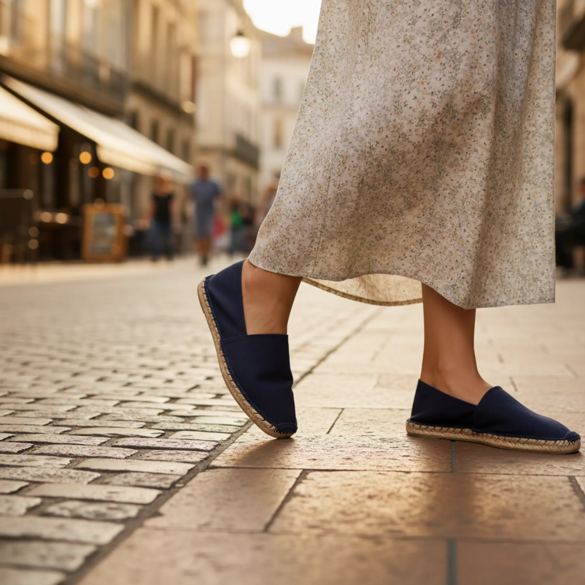 Espadrilles en toile unicolore pour femme et homme, chaussons d'été bleu marine