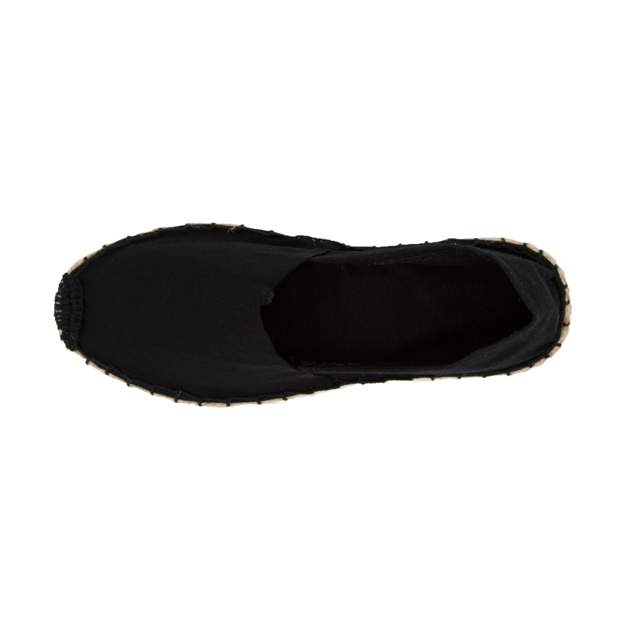 Espadrilles unicolor Canvas Damen und Herren Sommerlatschen Farbe: Schwarz, Größe: 46