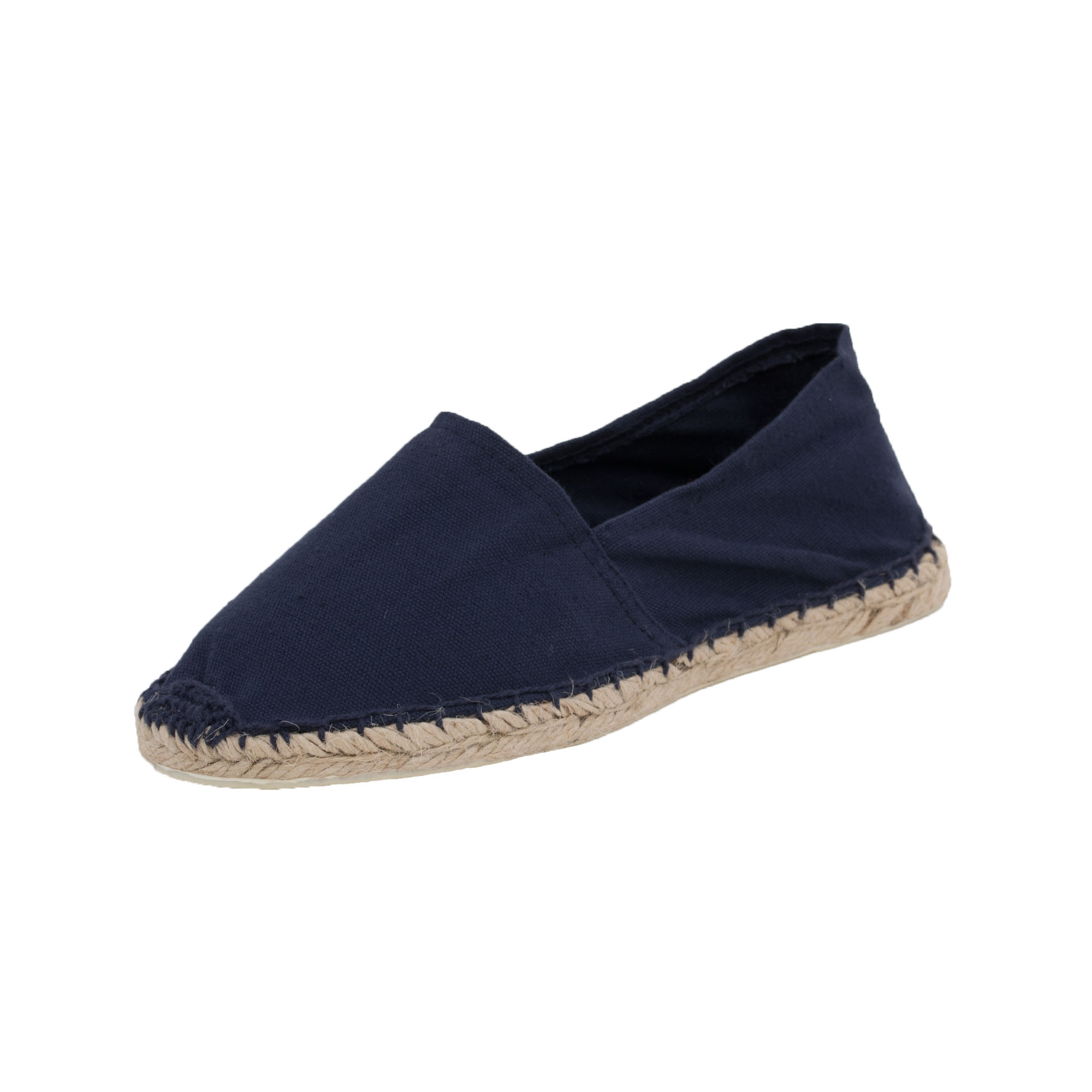 Espadrilles unicolor Canvas Damen und Herren Sommerlatschen Farbe: Marineblau, Größe: 46