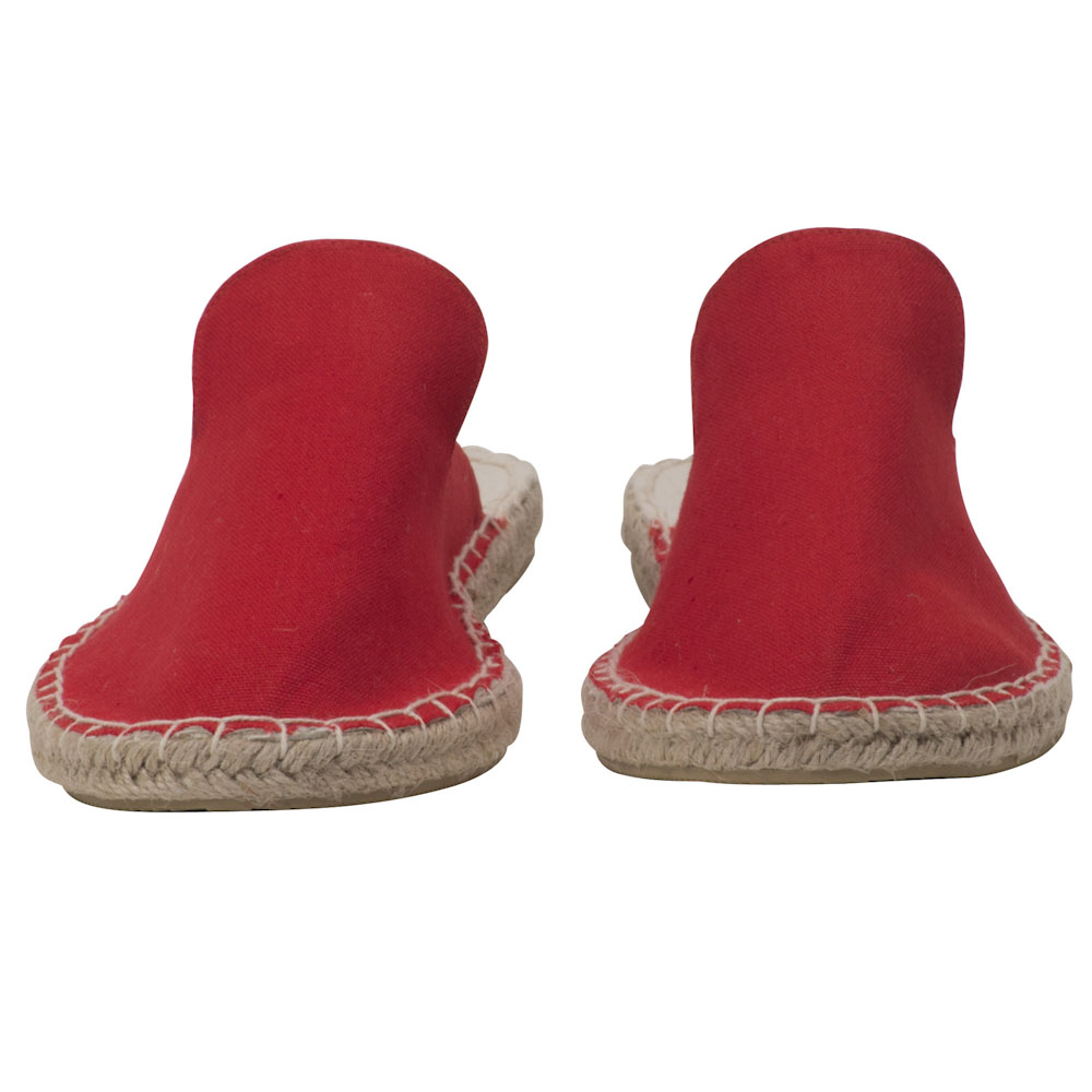 Espadrilles Pantoletten Canvas Slipper Damen Sommerlatschen Farbe: Rot, Größe: 42