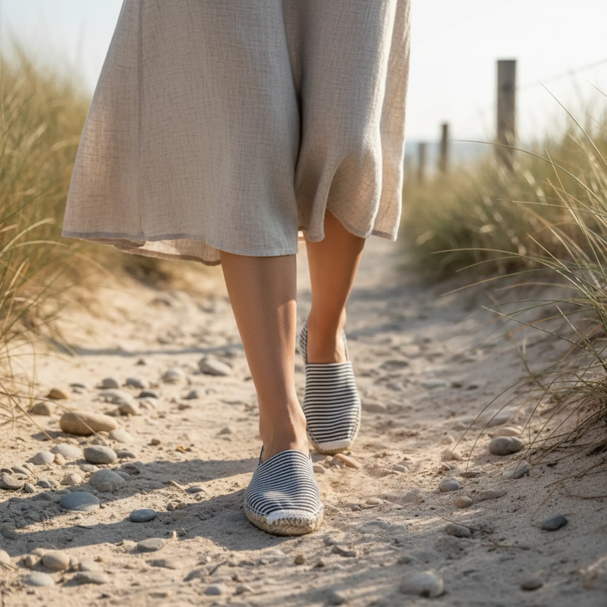 Espadrillas con ciabatte estive in tela a righe da donna e da uomo