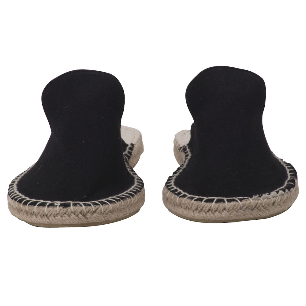 Espadrilles Pantoletten Canvas Slipper Damen Sommerlatschen Farbe: Schwarz, Größe: 42