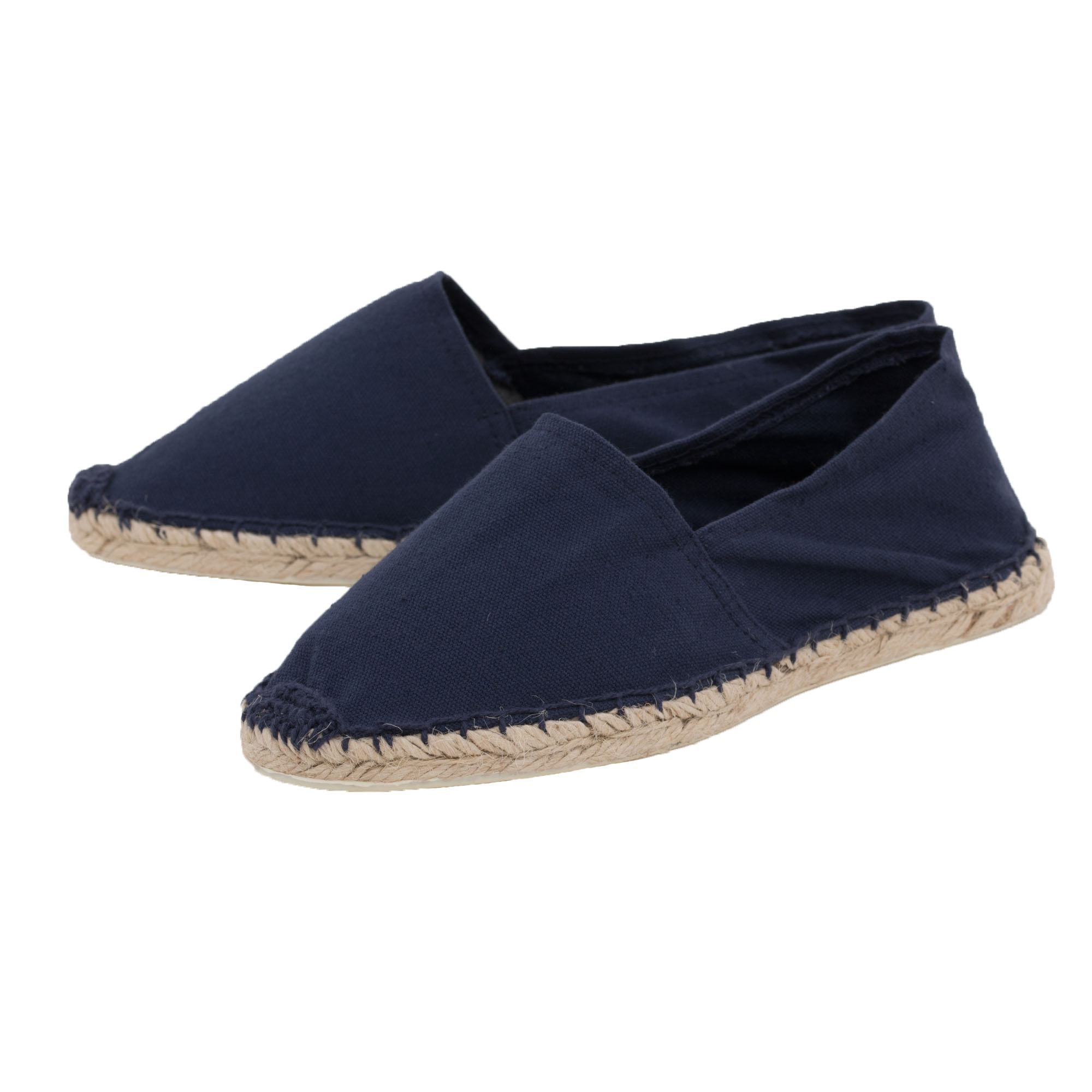 Espadrilles unicolor Canvas Damen und Herren Sommerlatschen Farbe: Marineblau, Größe: 46