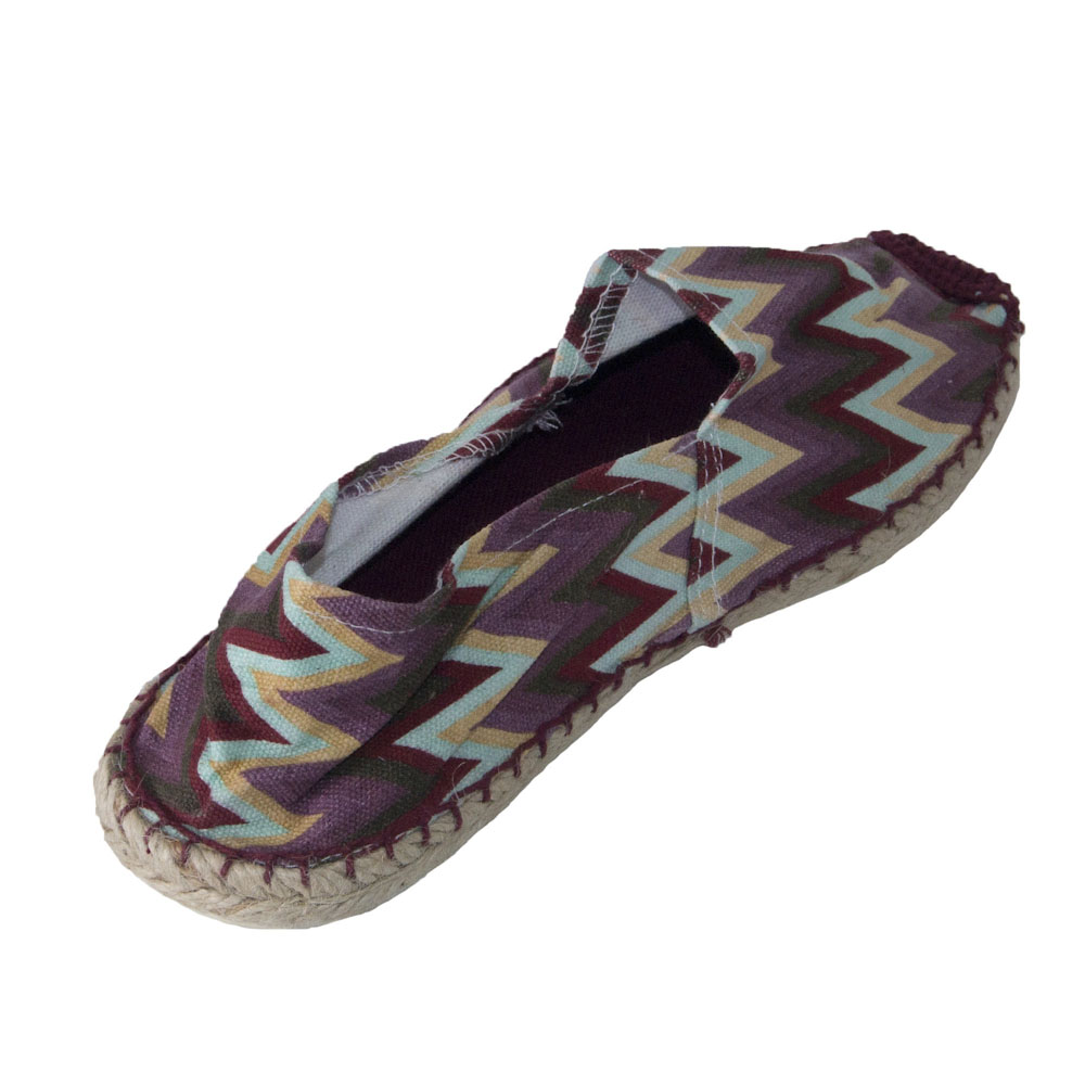 Espadrilles mit Muster - Leo Hawaii Sterne Blumen Canvas Sommerlatschen Muster: Zick-Zack-Streifen, Größe: 42