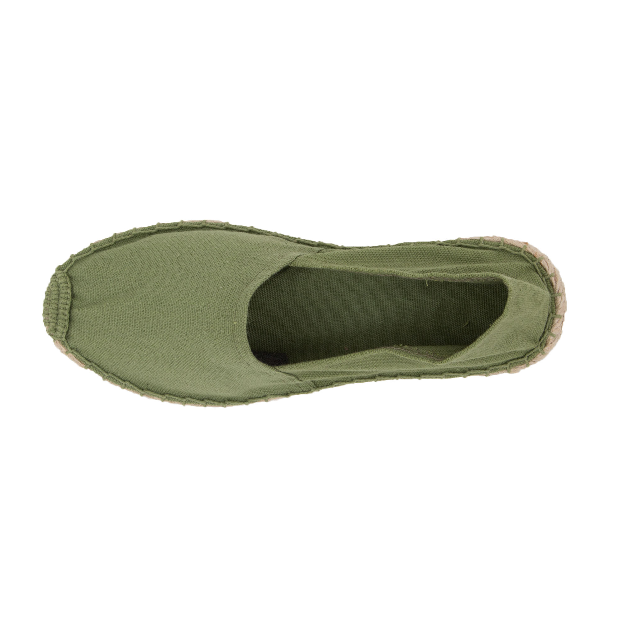 Espadrilles unicolor Canvas Damen und Herren Sommerlatschen Farbe: Olivgrün, Größe: 46