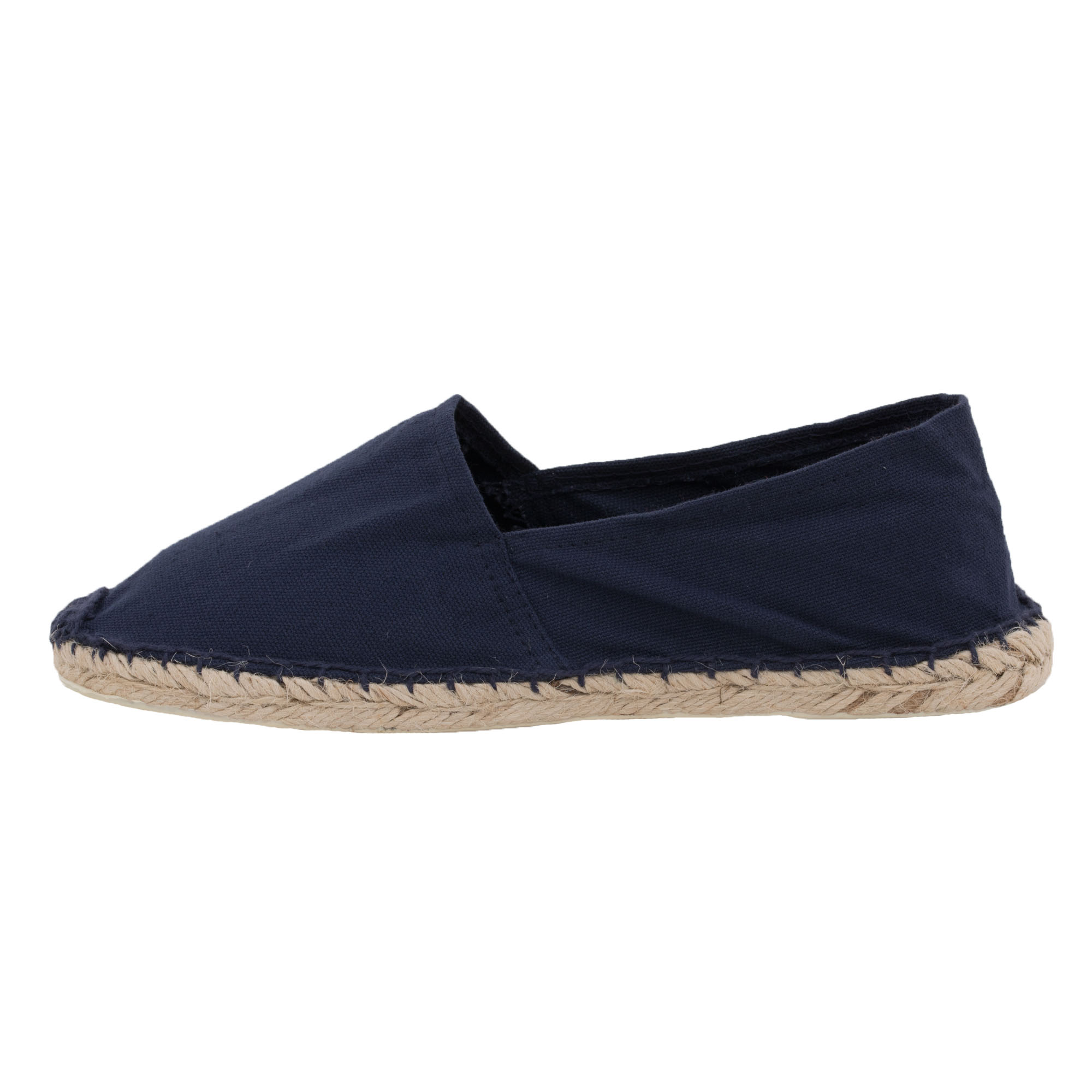 Espadrilles unicolor Canvas Damen und Herren Sommerlatschen Farbe: Marineblau, Größe: 46