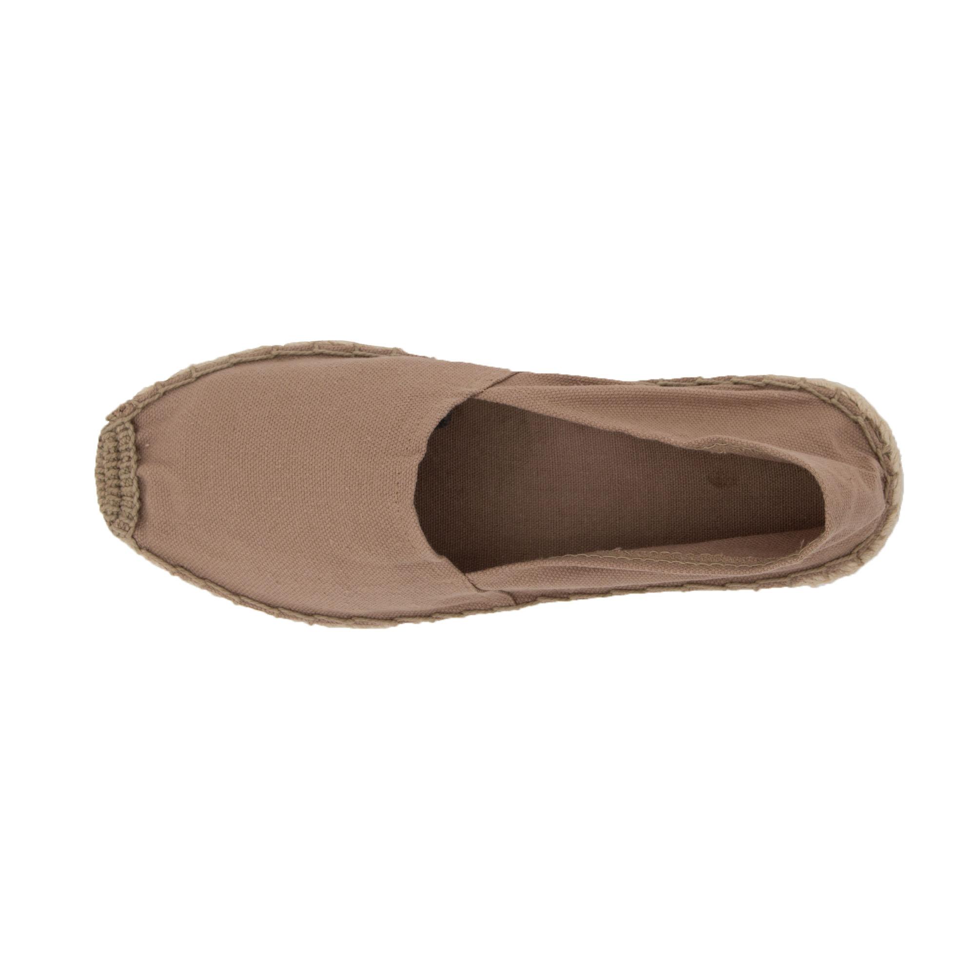 Espadrilles unicolor Canvas Damen und Herren Sommerlatschen Farbe: Café au lait, Größe: 46