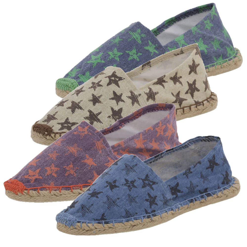 Espadrilles mit Sternen Muster - Canvas Sommerlatschen
