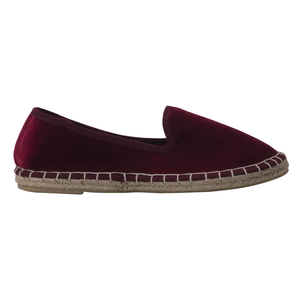 Espadrilles aus Samt Damen Samtschuhe Ballerinas Farbe: Bordeaux, Größe: 37