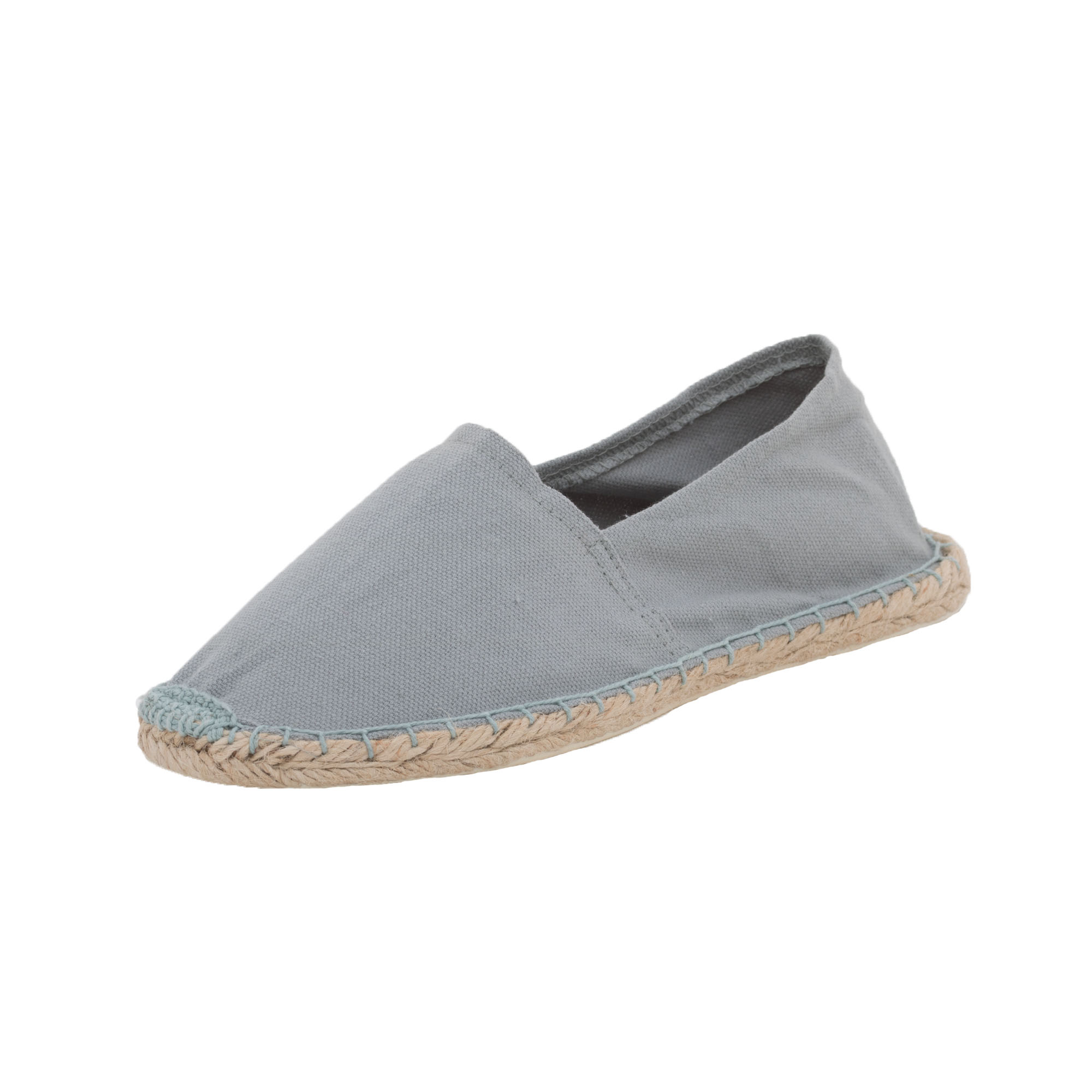 Espadrilles unicolor Canvas Damen und Herren Sommerlatschen Farbe: Grau, Größe: 46