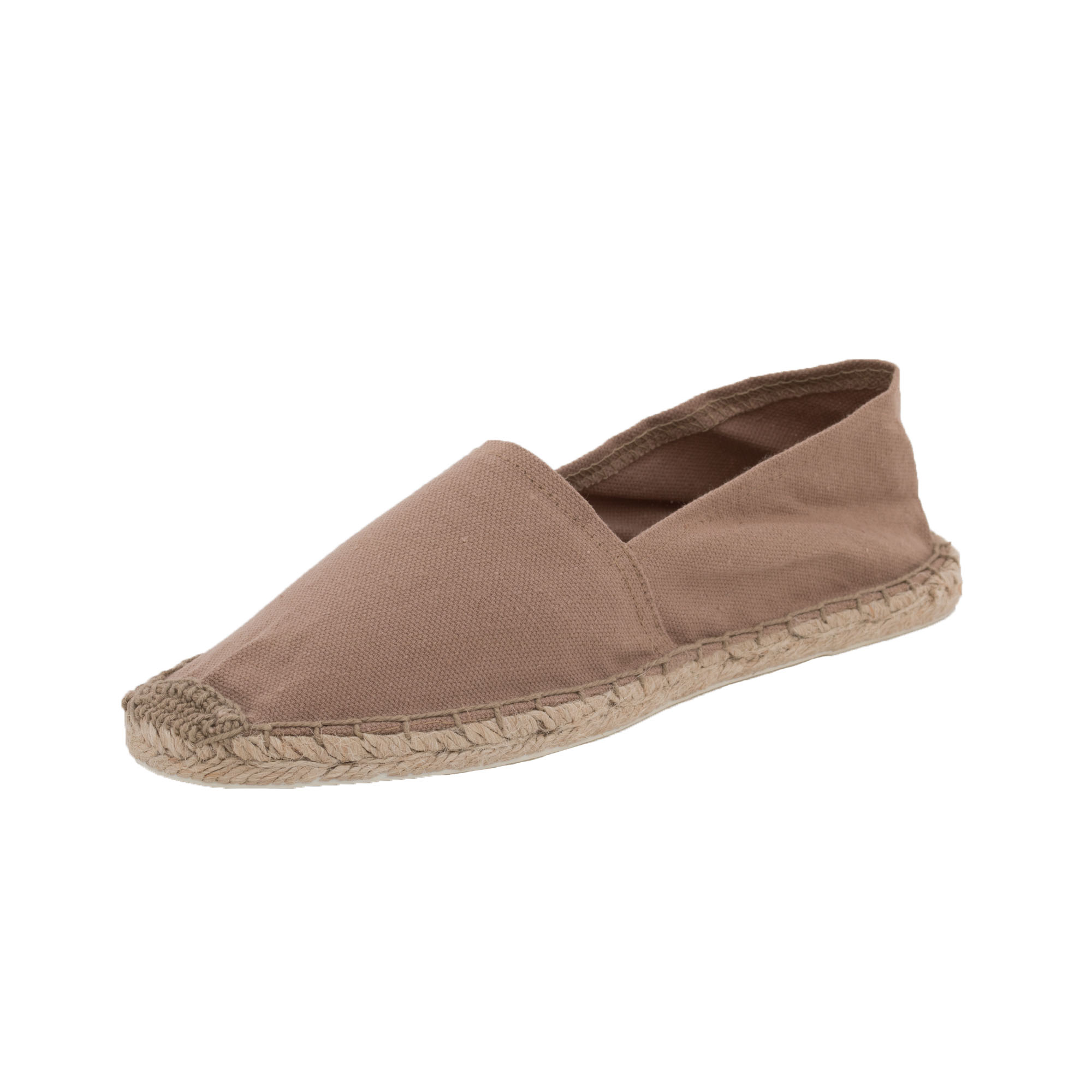 Espadrilles unicolor Canvas Damen und Herren Sommerlatschen Farbe: Café au lait, Größe: 46