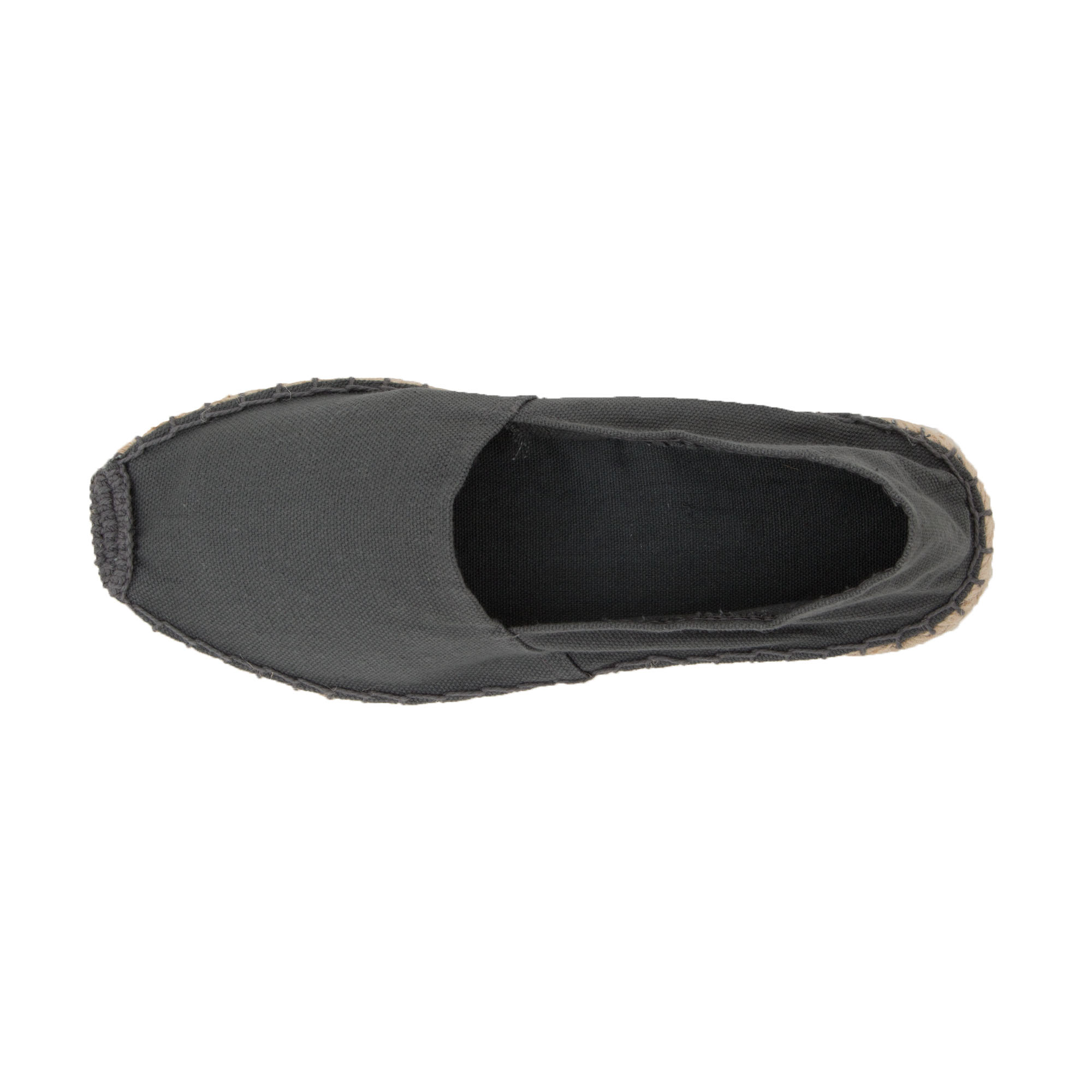 Espadrilles unicolor Canvas Damen und Herren Sommerlatschen Farbe: Dunkelgrau, Größe: 46