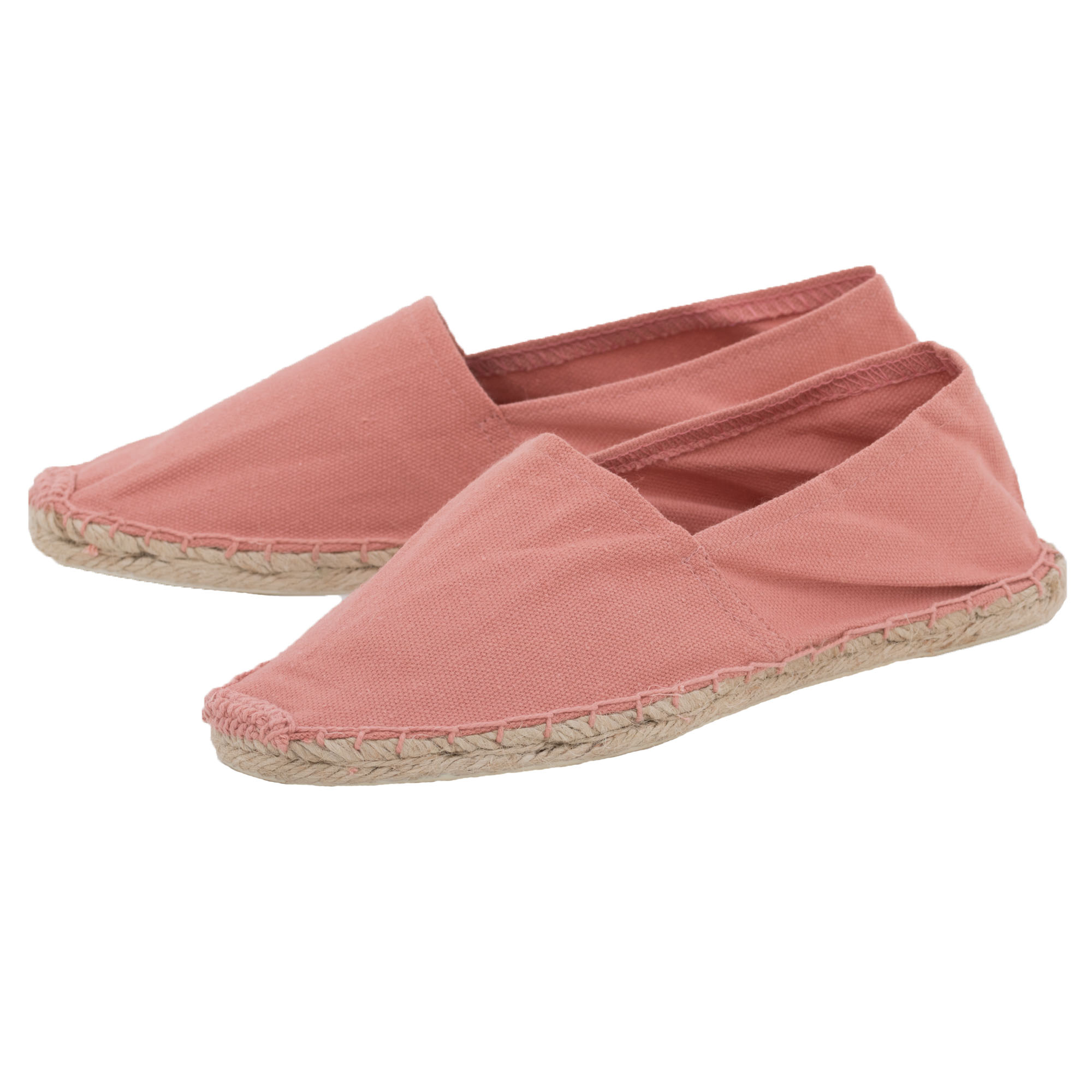 Espadrilles unicolor Canvas Damen und Herren Sommerlatschen Farbe: Beigerot, Größe: 46