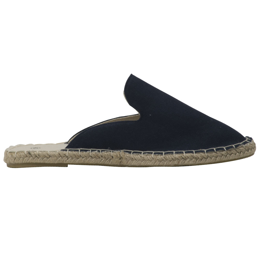 Espadrilles Pantoletten Canvas Slipper Damen Sommerlatschen Farbe: Navy, Größe: 37